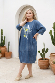 Zedd Plus tencel jeans ballon jurk