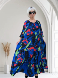 SASHA VIVIEN  chiffon met een vleugje zijde jurk gevoerd