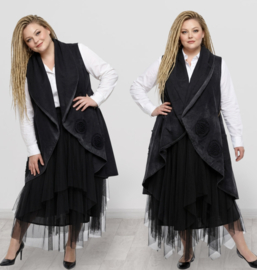 Vincenzo Allocca oversized jeans mouwloze blazer/vest apart/stretch