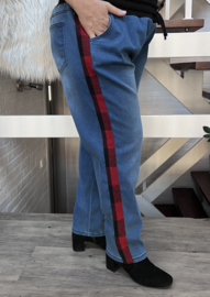 Vincenzo Allocca wijde katoen jeans broek zwart met bis ( extra groot)stretch