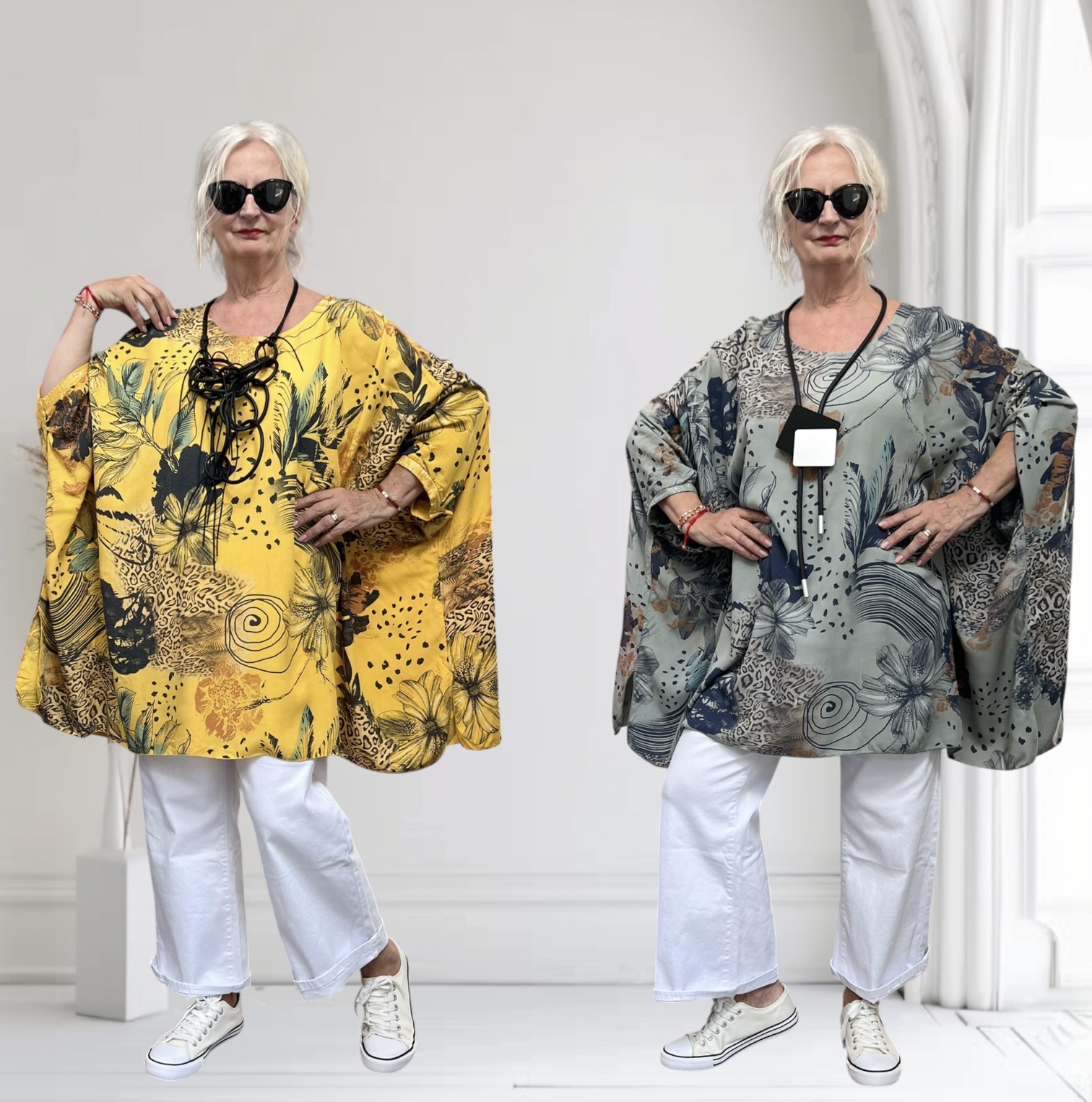 SEVENstyle viscose tuniek/poncho/niet doorschijnend/in meerdere kleuren