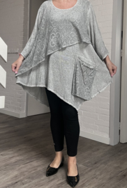 Moonshine linnen/viscose A-lijn tuniek met kant / in meerdere kleuren