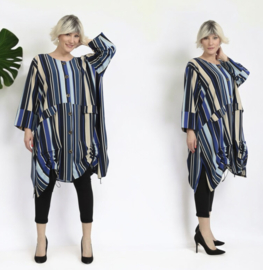 AKH oversized viscose A-lijn blazer/vest/tuniek met  zakken apart