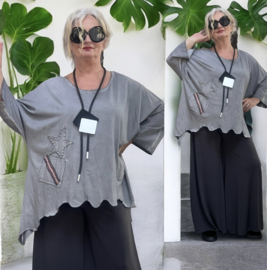 Vincenzo Allocca oversized de modieuze kleuring katoen A-lijn jurk/tuniek apart stretch