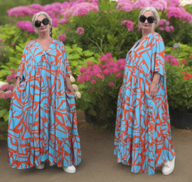 Vincenzo Allocca oversized viscose  BOHO A-lijn jurk apart