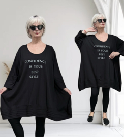 Vincenzo Allocca oversized de modieuze kleuring katoen A-lijn tuniek met aparte kraag  stretch