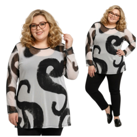 Vincenzo Allocca oversized top stretch/zwart/wit