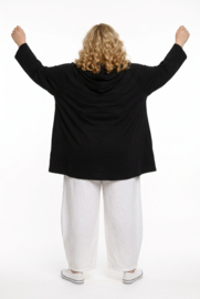 ITALIA oversized katoen tuniek/top  stretch zwart