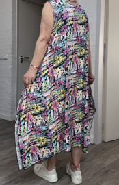 AKH oversized viscose  A-lijn  jurk/tuniek apart/niet doorschijnend