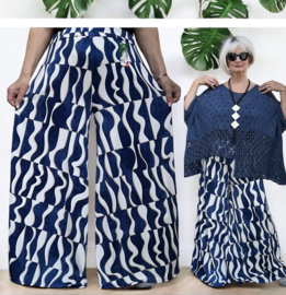 ITALY Mode jersey viscose  wijde broek apart /zeer rekbaar