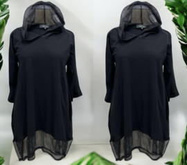 Vincenzo Allocca oversized katoen A-lijn tuniek met KANT apart zwart