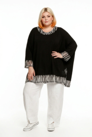 Vincenzo Allocca oversized katoen tricot A-lijn tuniek /apart stretch /zwart/wit