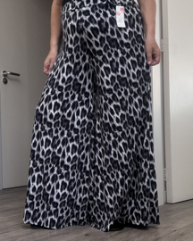 ITALY Mode jersey viscose  wijde broek apart /zeer rekbaar/ zwart /grijs