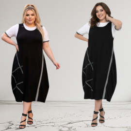 SASHA Grande versized A-lijn jurk + top stretch/premium kwaliteit