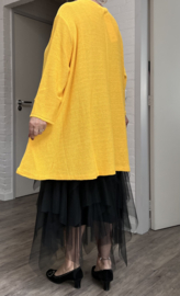 AKH gebreide oversized A-lijn katoen vest/blazer apart stretch