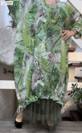 Francesca Romantica oversized A-lijn  chiffon overjurk met touwtjes  apart (extra groot)