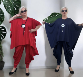 SASHA BARI jersey oversized katoen vrijetijdspak(tuniek + broek) apart stretch /in meerdere kleuren