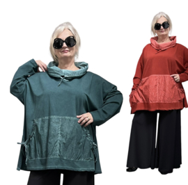 SINNE design de modieuze kleuring oversized katoen A-lijn top/tuniek stretch/in meerdere kleuren