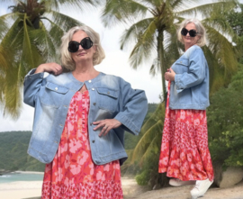 ITALIA  oversized katoen jeans A-lijn korte blazer/apart