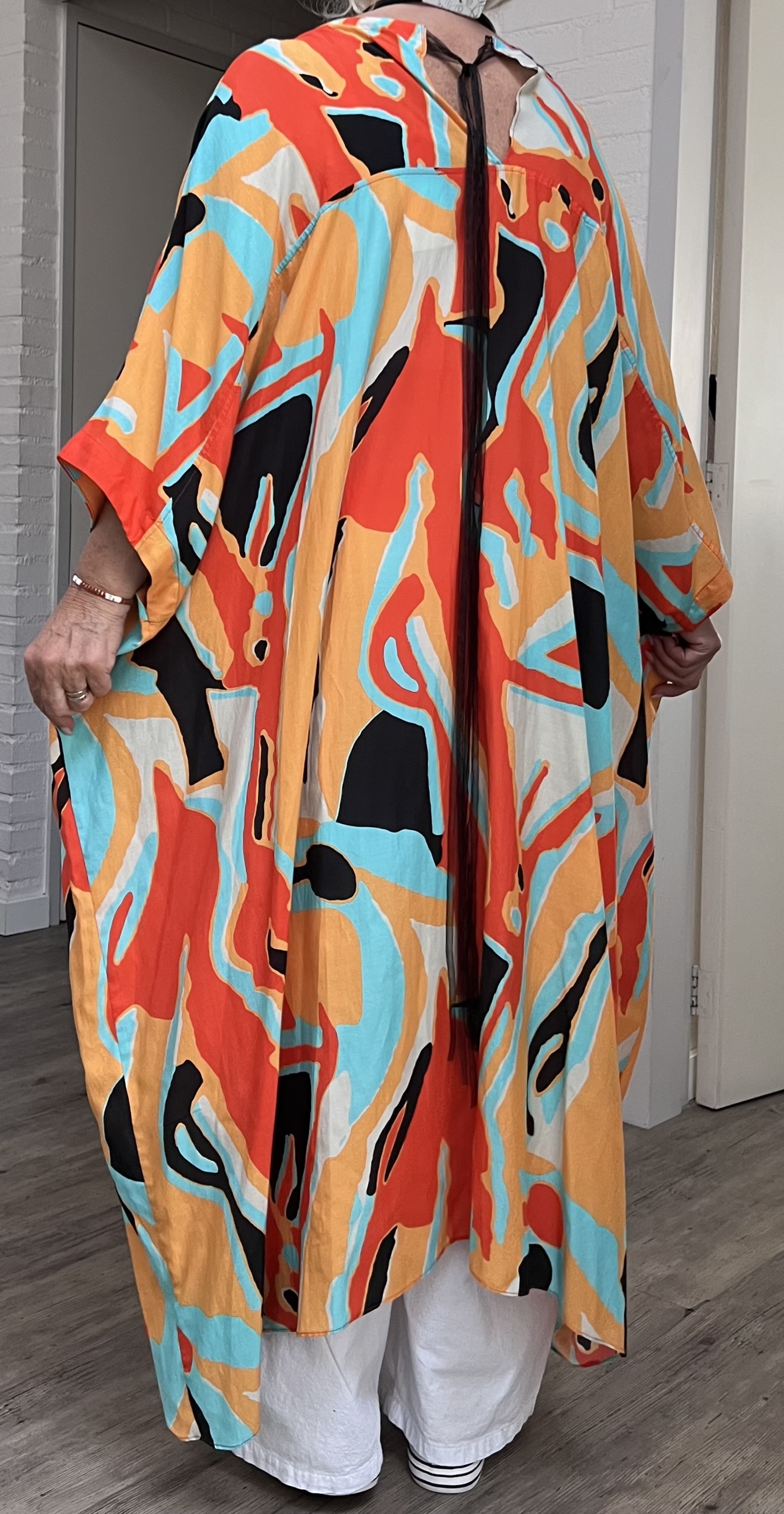 BIZE oversized viscose/katoen tuniek