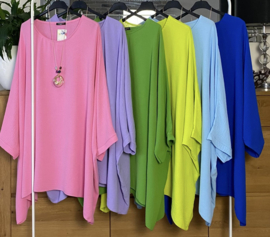 ITALIA MODA viscose tuniek/poncho met ketting /niet doorschijnend/in meerdere kleuren