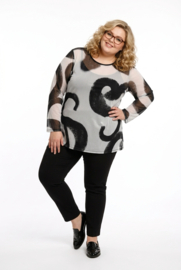 Vincenzo Allocca oversized top stretch/zwart/wit