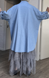 ITALIA oversized katoen jeans blouse/hemd/in meerdere kleuren