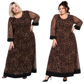 ITALIA MODA oversized chiffon A-lijn wijde jurk gevoerd