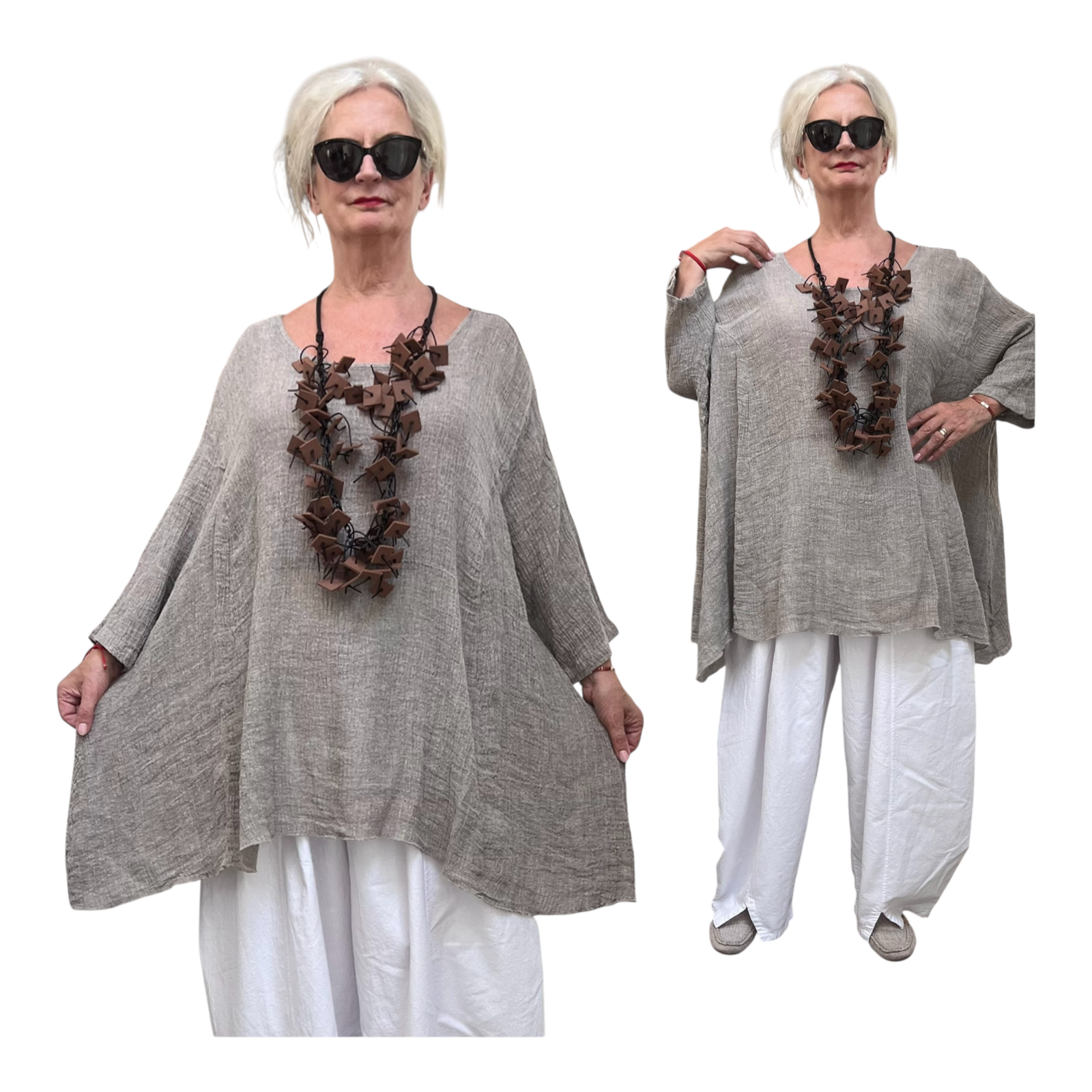 Moonshine oversized linnen top/tuniek apart