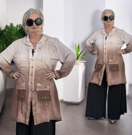 ITALIA  de modieuze kleuring oversized katoen blazer stretch