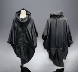 Vincenzo Allocca  oversized waterbestendig mantel /jas TECHNO met ritssluiting / zwart