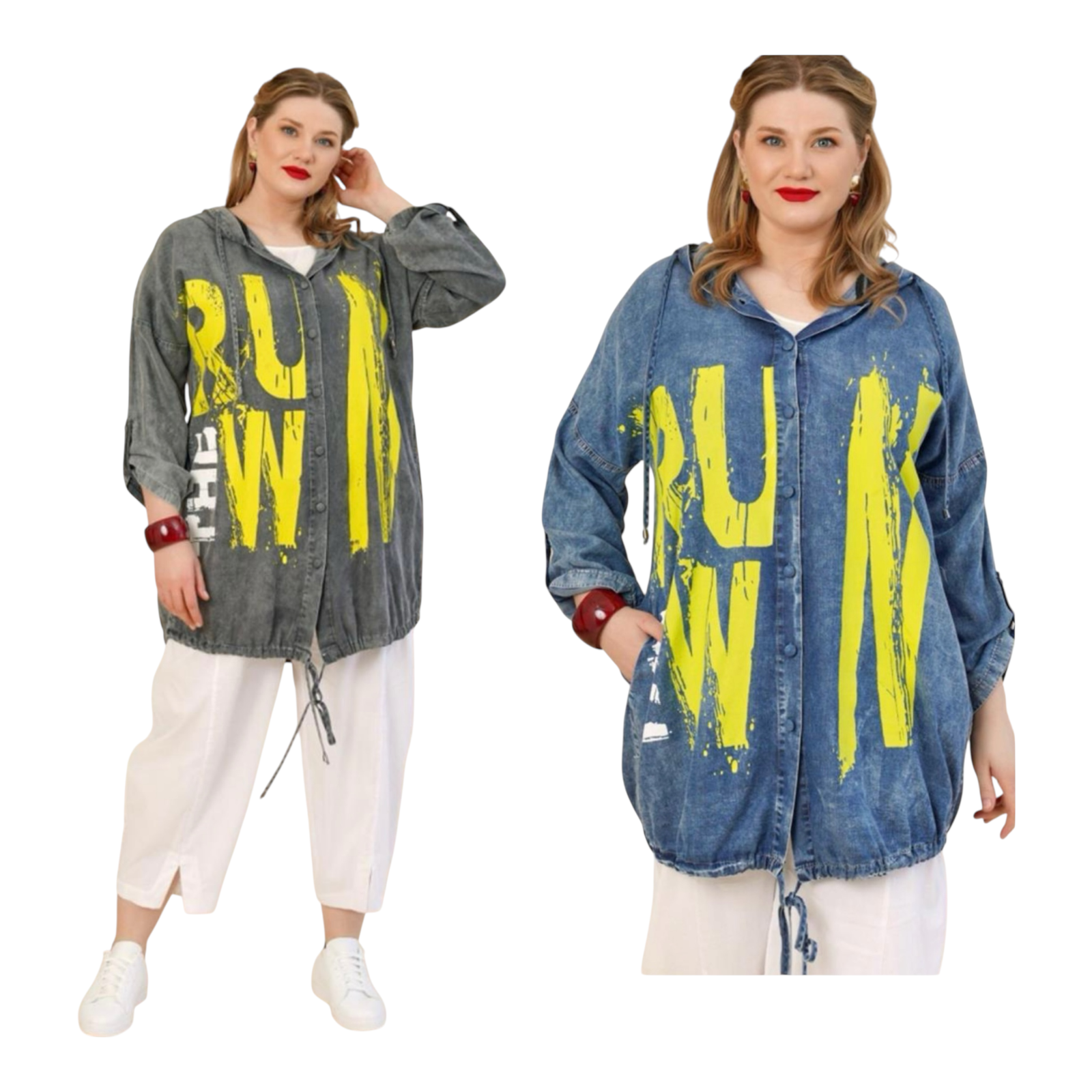 Zedd Plustencel jeans blaer/vest met capuchon/in meerdere kleuren