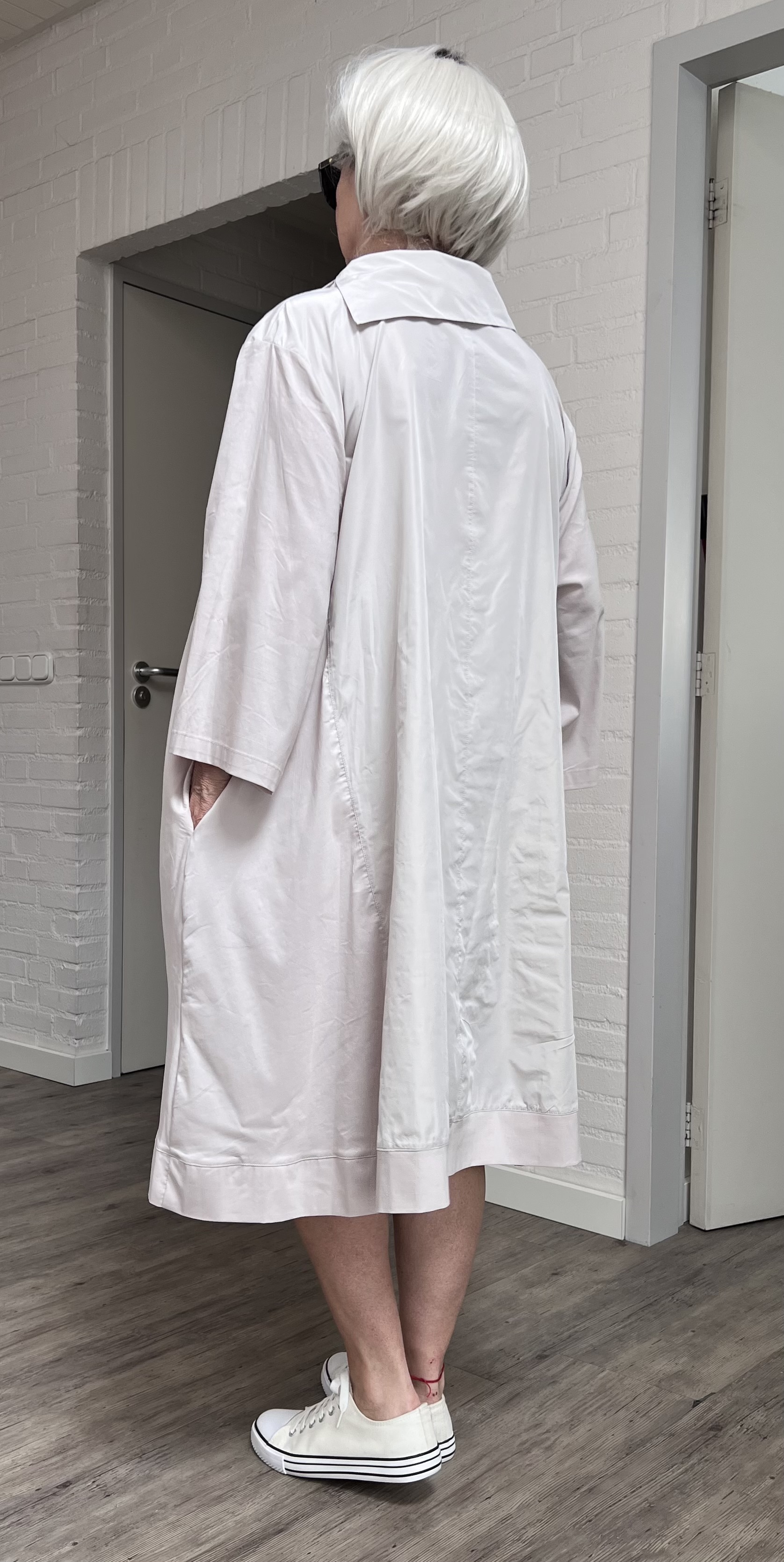 SINNE design.. A- lijn viscose jurk met taft /stretch/in meerdere kleuren