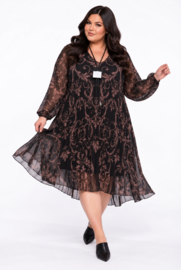 ITALIA MODA  viscose chiffon met accordeonplissé A-lijn jurk gevoerd /stretch/in meerdere kleuren