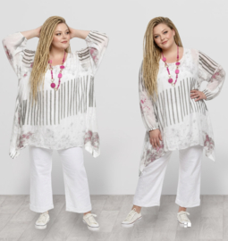 Moonshine viscose/zijde A-lijn tuniek gevoerd