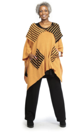 AKH oversized katoen gebreide  tuniek/top apart stretch