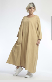 AKH oversized viscose/linnen A-lijn jurk apart