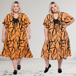 Naveed oversized viscose A-lijn jurk 