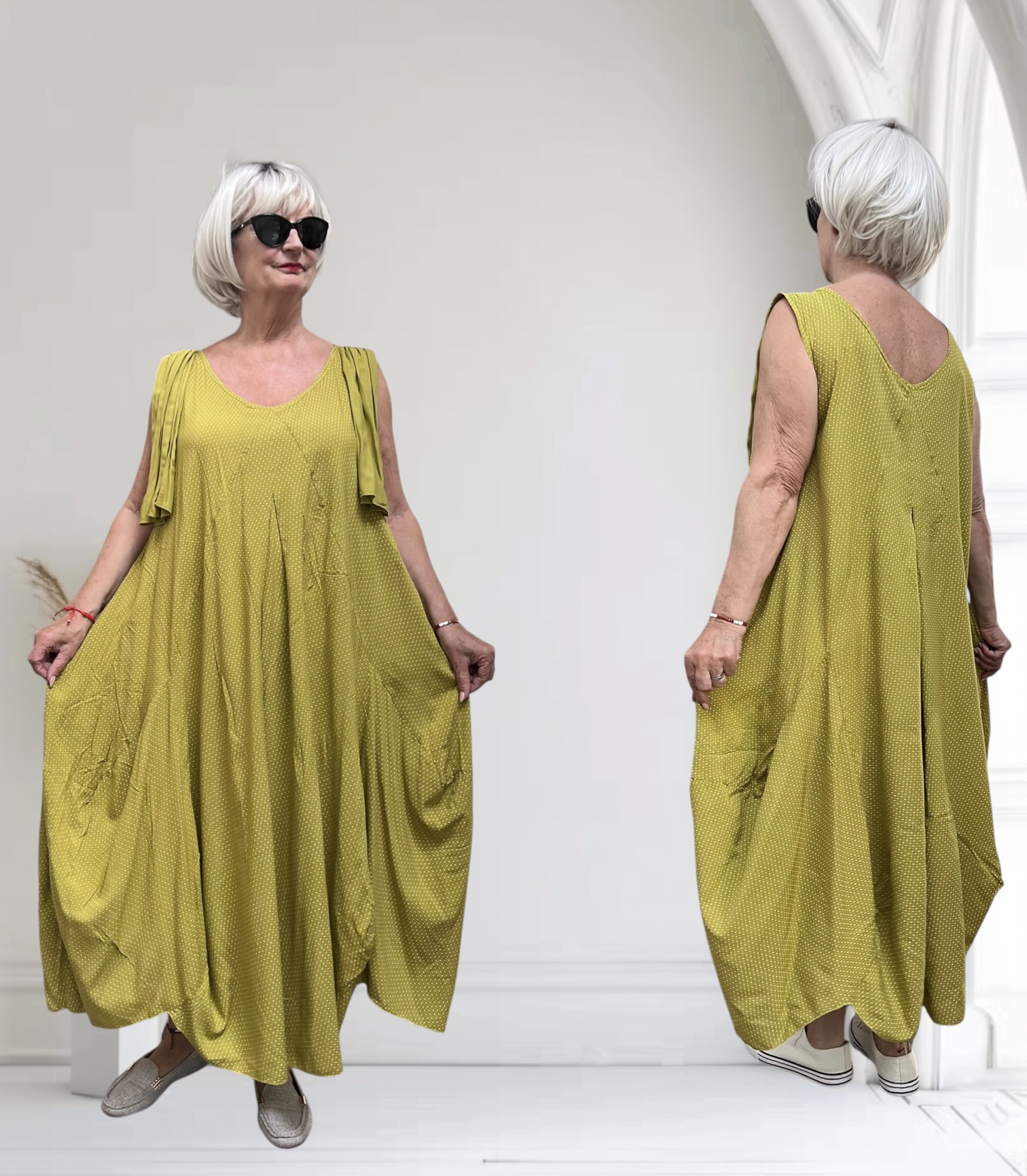 LUUKAA oversized viscose A-lijn jurk/apart