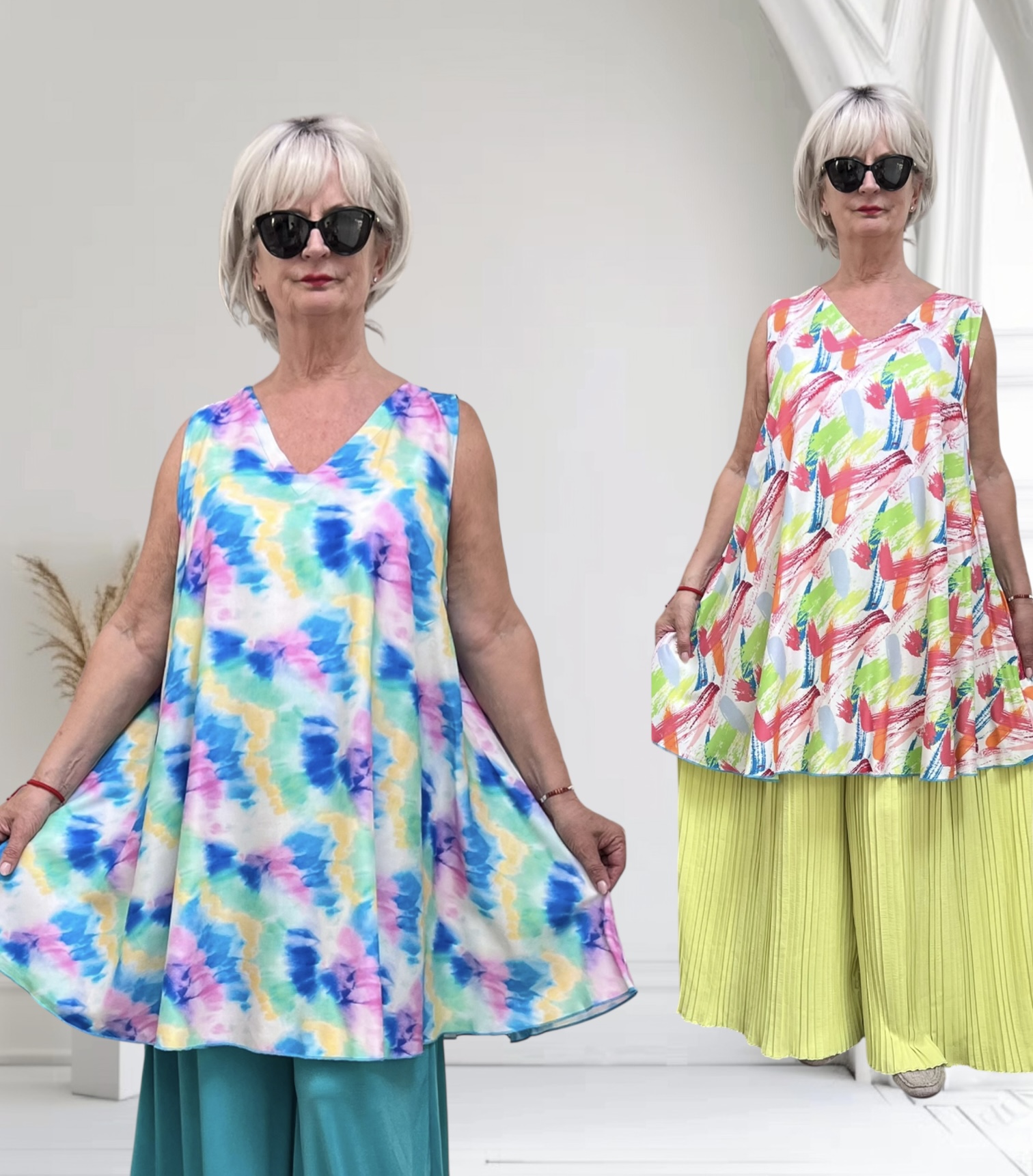 R.A.F.A.Y  viscose  A-lijn tuniek /in meerdere kleuren