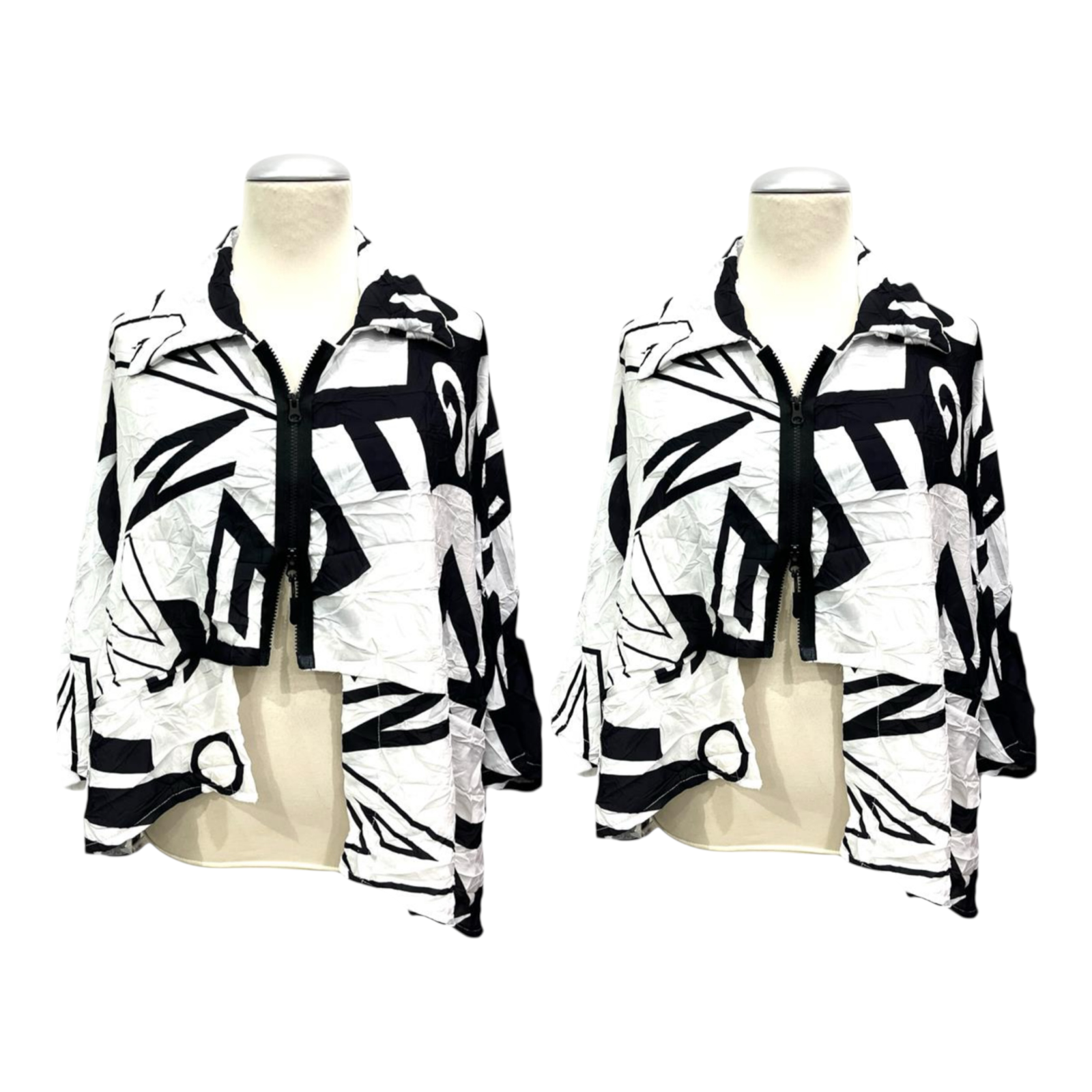 Vincenzo Allocca oversized blazer/vest apart zwart/wit
