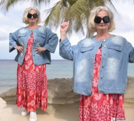 ITALIA  oversized katoen jeans A-lijn korte blazer/apart