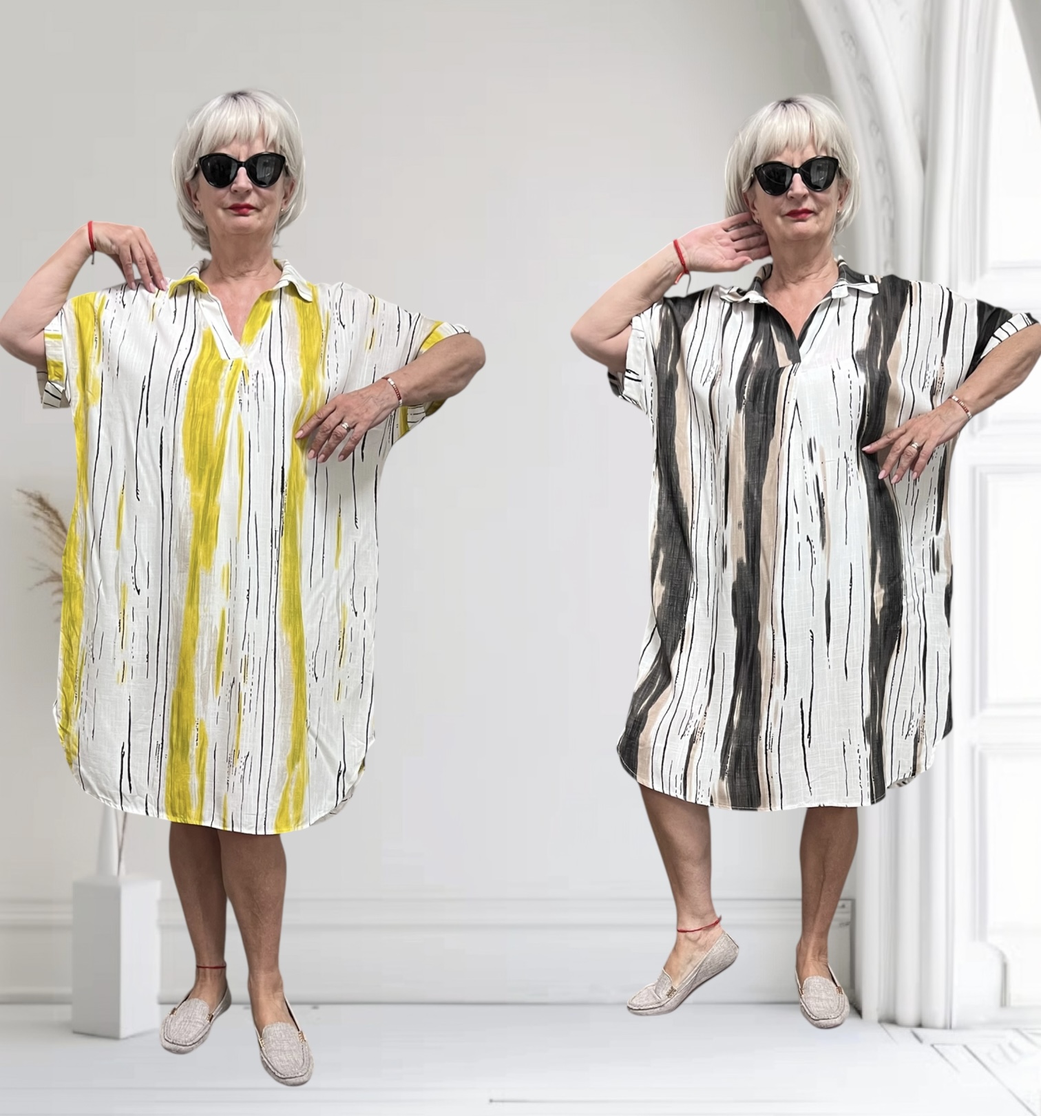 ITALIA MODA oversized visccose zomer jurk apart/in meerdere kleuren