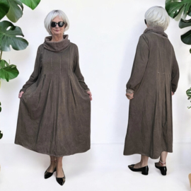 LUUKAA de modieuze kleuring oversized katoen A-lijn jurk stretch