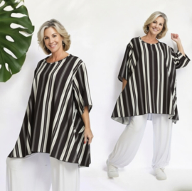 AKH viscose A-lijn tuniek  apart zwart/wit