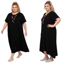 ITALIA MODA  viscose A=lijn jurk met zakken/zwart