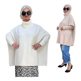 ITALIA oversized viscose mix gebreide top/tuniek met col  /in meerdere kleuren