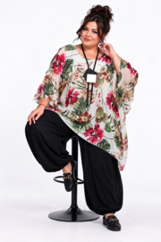ITALIA MODA oversized chiffon tuniek/ poncho/gevoerd
