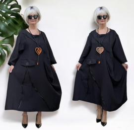 H-4 style A-lijn jurk /zwart /apart