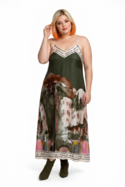 ITALIA Moda oversized viscose /zijde A-lijn zomer jurk